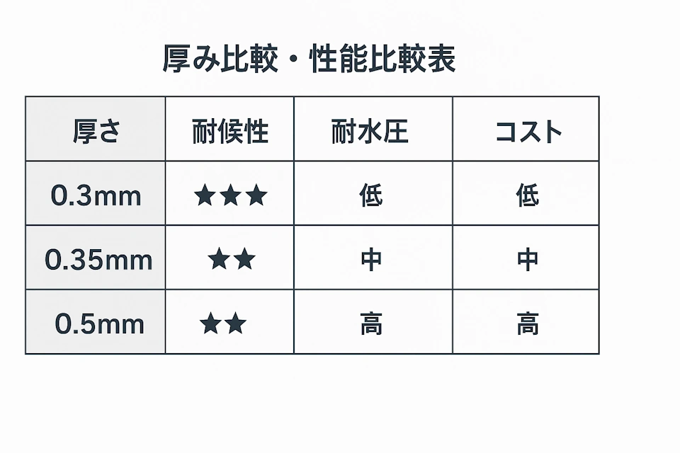 テント素材の厚み比較（0.3mm・0.35mm・0.5mm）と性能の違い
