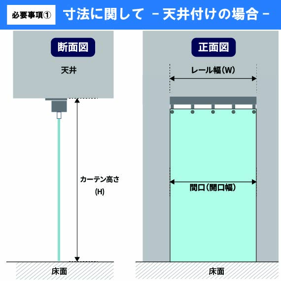 【フルオーダー】糸入りビニールカーテンセット(レール・部材一式付) - 画像 (3)
