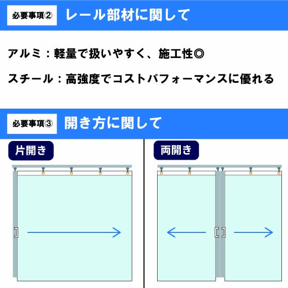 【フルオーダー】糸入りビニールカーテンセット(レール・部材一式付) - 画像 (4)
